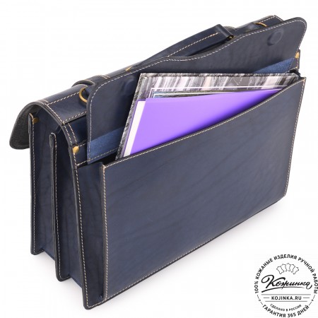 Кожаный портфель "Юрист" (синий)